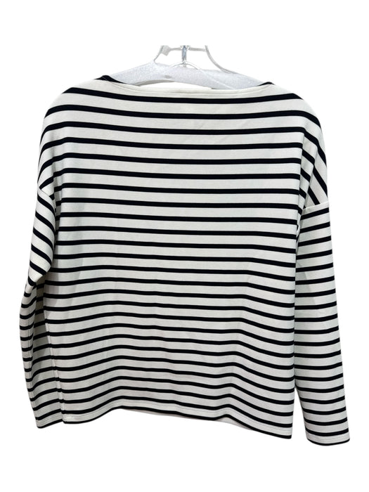 Spanx Size XS B&W Modal Blend Stripe Boat Neck Long Sleeve Boxy Top B&W / XS