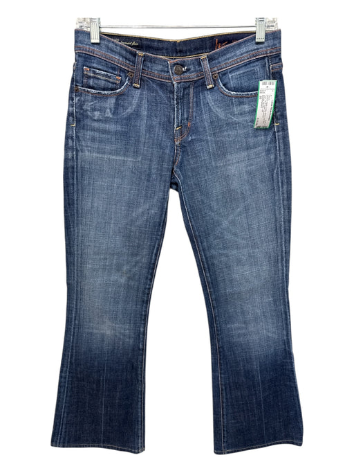 Bloomingdale's Size 26 Medium Wash Cotton Blend Low Rise Flare Jeans Medium Wash / 26