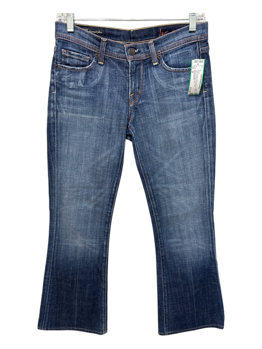 Bloomingdale's Size 26 Medium Wash Cotton Blend Low Rise Flare Jeans Medium Wash / 26