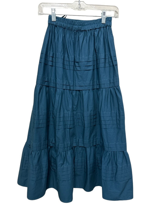 Sea New York Size XS Teal Cotton Elastic Waist Pockets Tiered Skirt Teal / XS