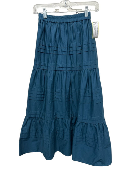 Sea New York Size XS Teal Cotton Elastic Waist Pockets Tiered Skirt Teal / XS