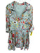 Alice + Olivia Size 0 Teal Green, Pink, Multi Silk Short Sleeve 3/4 Sleeve Dress Teal Green, Pink, Multi / 0