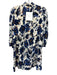 Diane Von Furstenberg Size XS Navy blue & Cream Viscose Puff 1/2 Sleeve Dress Navy blue & Cream / XS