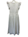 En Saison Size XS White Polyester Ruffle Cap Sleeve Smocked Bodice Midi Dress White / XS