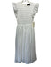 En Saison Size XS White Polyester Ruffle Cap Sleeve Smocked Bodice Midi Dress White / XS