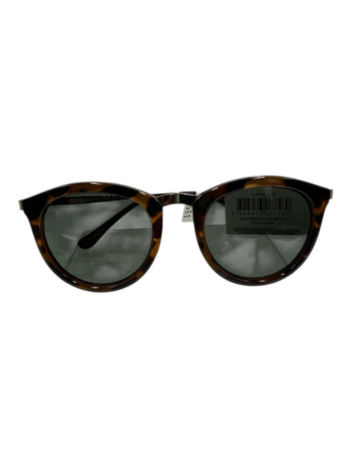 Le Specs Black & Brown Acetate Gold hardware Tortoiseshell Circle Sunglasses Black & Brown