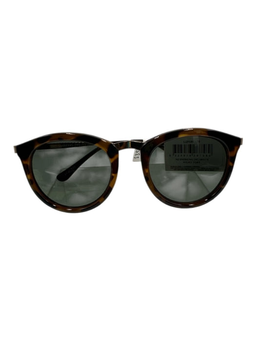 Le Specs Black & Brown Acetate Gold hardware Tortoiseshell Circle Sunglasses Black & Brown