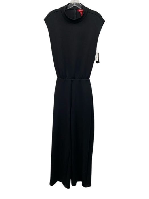 Spanx Size S Black Modal Blend Sleeveless High Neck Back Vent Wide Leg Jumpsuit Black / S