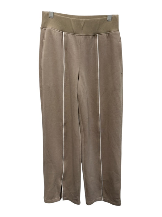 Spanx Size XS Beige & White Modal Blend Elastic Waistband Knit Wide Leg Pants Beige & White / XS