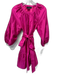 Abbey Glass Size XS Fuchsia Polyester 1/2 Balloon Sleeve Split V neckline Dress Fuchsia / XS