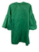 Kasia Size XS Green Cotton Long Sleeve V Neck Mini Tunic Dress Green / XS