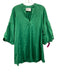 Kasia Size XS Green Cotton Long Sleeve V Neck Mini Tunic Dress Green / XS