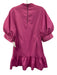 Crosby Size XS Magenta Purple Polyester Balloon Half Sleeve High Neck Mini Dress Magenta Purple / XS