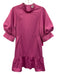 Crosby Size XS Magenta Purple Polyester Balloon Half Sleeve High Neck Mini Dress Magenta Purple / XS