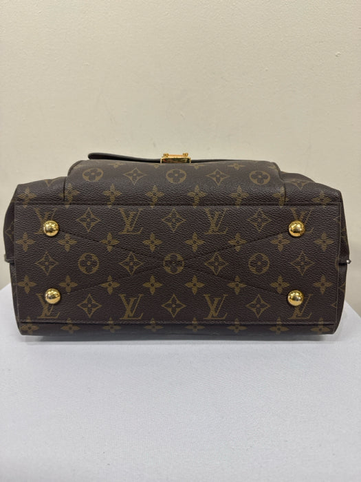 Louis Vuitton Brown Print Leather One Handle Hobo Gold Hardware Bag