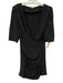 Rebecca Minkoff Size 8 Black Silk Short Puff Sleeve Ruched Side Mini Dress Black / 8