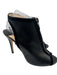Jimmy Choo Shoe Size 40.5 Black Leather & Suede Peep Toe Front Zip Pumps Black / 40.5