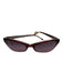 Judith Leiber Red Acetate Cat Eye Narrow Micro Sunglasses Red