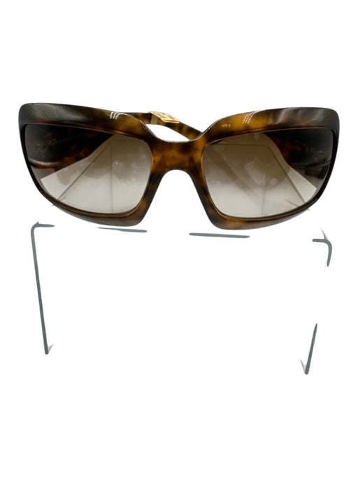 Chanel Brown & Black Acetate Tortoiseshell Rectangle Lens Square Sunglasses Brown & Black