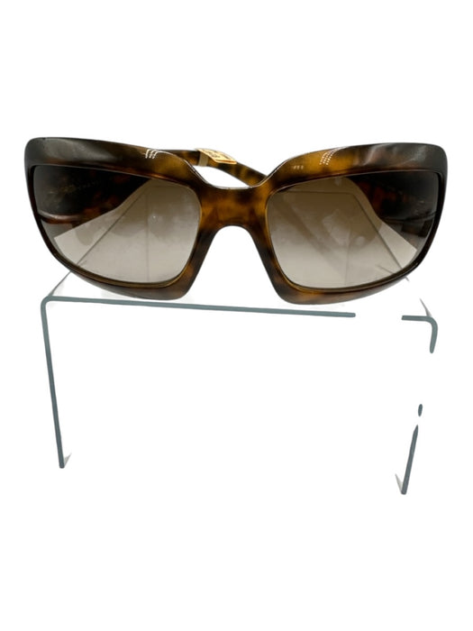 Chanel Brown & Black Acetate Tortoiseshell Rectangle Lens Square Sunglasses Brown & Black