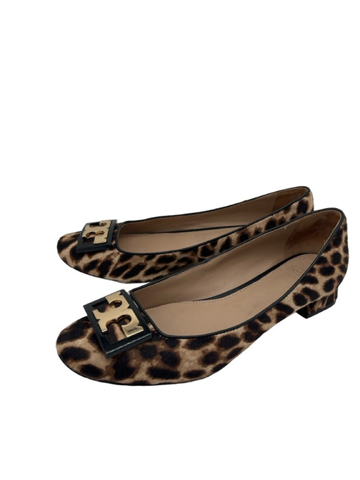 Tory Burch Shoe Size 6 Beige & Black Pony Hair Gold hardware Leopard Print Pumps Beige & Black / 6