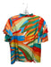Alden Adair Size Medium Orange, Yellow & Multi Viscose Blend Abstract V Neck Top Orange, Yellow & Multi / Medium