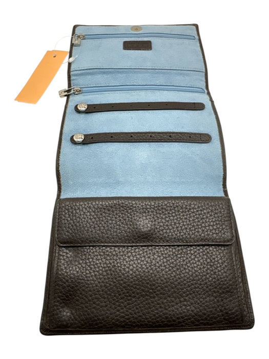 Lambertson Truex Dark Brown Leather Trifold Flap Travel Bag Other Dark Brown