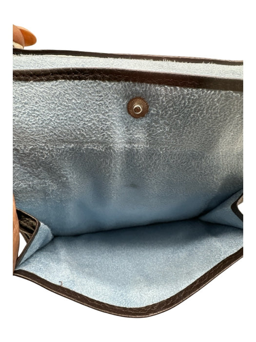 Lambertson Truex Dark Brown Leather Trifold Flap Travel Bag Other Dark Brown