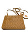 LALO Orange Leather Flap Woven Card holder Crossbody Strap Bag Orange / Mini