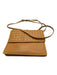 LALO Orange Leather Flap Woven Card holder Crossbody Strap Bag Orange / Mini