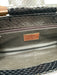 Fiori Dark Brown Leather Wood Handle Snake Skin Print Flap Clutch Bag Dark Brown / Small