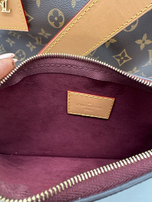 Louis Vuitton Brown Print Coated Canvas Monogram Shoulder Strap Tie Closure Bag