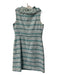 Tory Burch Size 8 Teal & White Cotton Blend Round Neck Sleeveless Frayed Dress Teal & White / 8