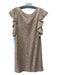 Britt Ryan Size 8 Champagne Gold Nylon Sequin Ruffle Cap Sleeve Dress Champagne Gold / 8