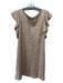 Britt Ryan Size 8 Champagne Gold Nylon Sequin Ruffle Cap Sleeve Dress Champagne Gold / 8