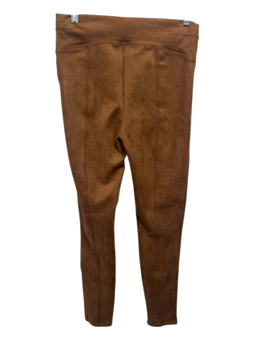 Spanx Size M Caramel Brown Polyester Faux Suede Stretch Waist Pants Caramel Brown / M