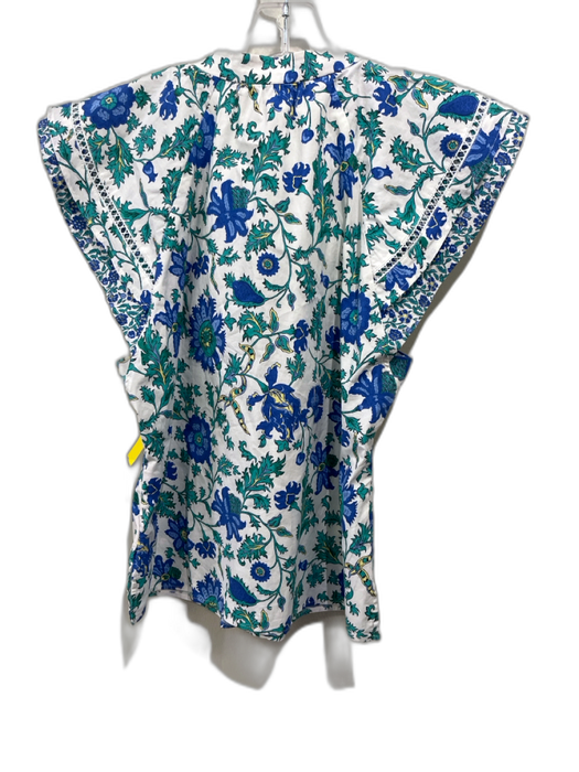 Derek Lam 10 Crosby Size S / 6 White, Blue & Green Cotton Blend Floral Top White, Blue & Green / S / 6