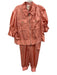 Cinq a Sept Size M Salmon Pink Cupro Elastic Waistband Zip Up Jacket Pant Set Salmon Pink / M