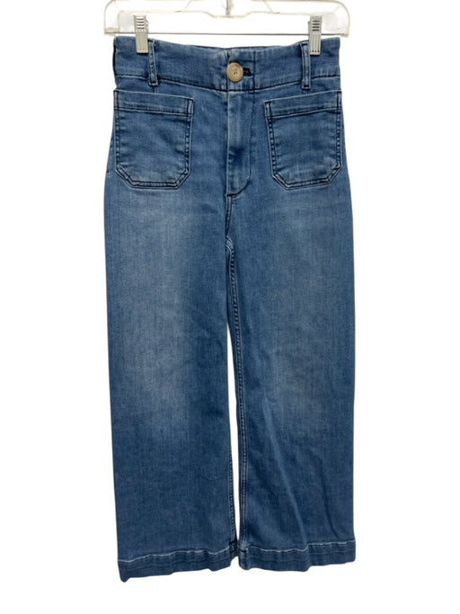 Maeve Size 25 Medium Wash Cotton & Lyocell Zip Fly High Rise Patch Pockets Jeans Medium Wash / 25