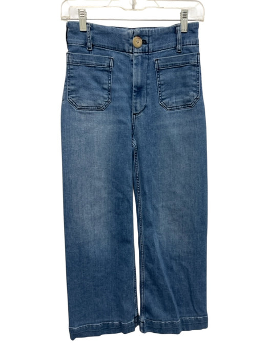 Maeve Size 25 Medium Wash Cotton & Lyocell Zip Fly High Rise Patch Pockets Jeans Medium Wash / 25