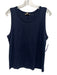 Lilla P Size L Dark Blue Cotton Sleeveless Heathered Tank Top Dark Blue / L