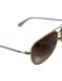 Marc By Marc Jacobs White & Gold Metal Brown Gradient Lens Aviator Sunglasses White & Gold