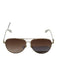 Marc By Marc Jacobs White & Gold Metal Brown Gradient Lens Aviator Sunglasses White & Gold