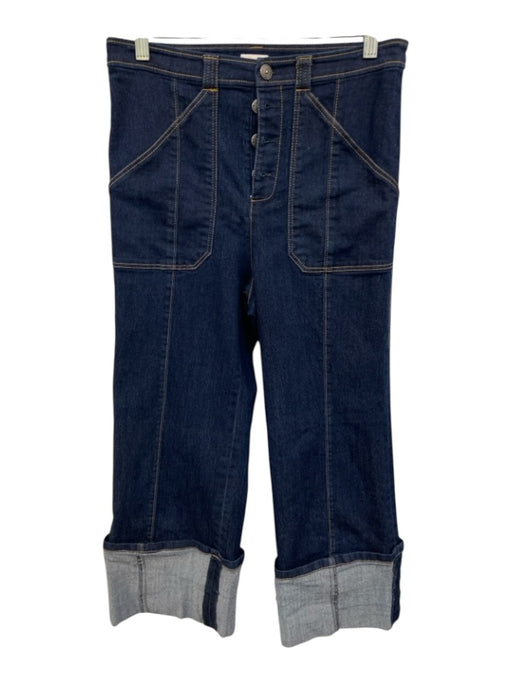5a7 Cinq a Sept Size 10 Dark Wash Cotton & Polyester Button Fly High Rise Jeans Dark Wash / 10