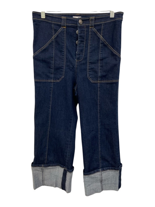 5a7 Cinq a Sept Size 10 Dark Wash Cotton & Polyester Button Fly High Rise Jeans Dark Wash / 10