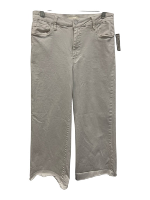 Kut From The Kloth Size 8 White Cotton & Spandex Zip Fly High Rise Raw Hem Jeans White / 8