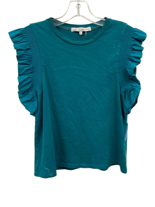 English Factory Size S Teal Green Cotton Sleeveless Ruffle Top Teal Green / S