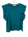 English Factory Size S Teal Green Cotton Sleeveless Ruffle Top Teal Green / S