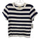 Madewell Size M Navy Blue & White Cotton Short Sleeve Stripe Rib Knit Top Navy Blue & White / M