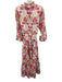 Jude Connally Size M Pink, White, Gold Cotton abstract flowers 3/4 Sleeve Dress Pink, White, Gold / M